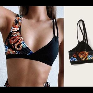 NEVER WORN Dragon Print Shein Bikini Top